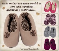 Moda - Chinelos de Quarto Pantufas Botas  Puff Smille Ricsen - Chinelos de Quarto Pantufas Botas  Puff Smille Ricsen