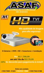 Kit completo de monitoramento, 4 cameras + dvr + hd + INSTALAÇÃO