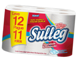 Alimentação - Papel higiênico folha dupla Sulleg 30 metros - Papel higiênico folha dupla Sulleg 30 metros