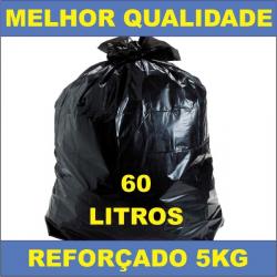 SACO DE LIXO PRETO 60 LITROS PACOTE C/ 5KG REFORÇADO