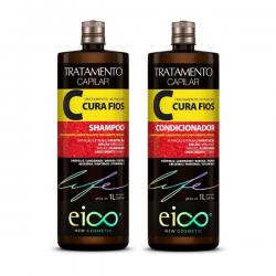 Kit Shampoo e Condicionador Cura Fios 1L - Eico