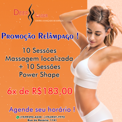 Promoção para tratamento de Celulite e flacidez