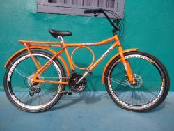 BICICLETA ARO 26'' BARRA CIRCULAR GILMEX, COM FREIO A DISCO, 21V