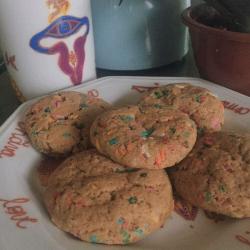 Cookie granulado colorido vegano
