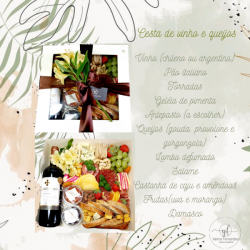 Alimentação - CESTA DE VINHO E PETISCOS - CESTA DE VINHO E PETISCOS