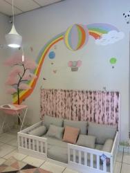 Arte em parede , obra em parede , desenho em parede , quartinho de bebe , decoração de parede 