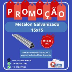 Metalon Galvanizado 15 x 15  cm