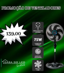 VENTILADOR DE COLUNA PRETO 