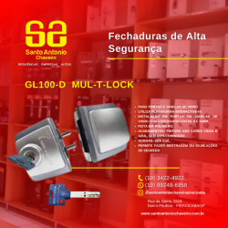 Fechadura para porta de vidro  GL100 D Mul-T-Lock 