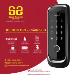 FECHADURA DIGITAL COM BIOMETRIA SENHA E APP IDLOCK  CONTROL ID