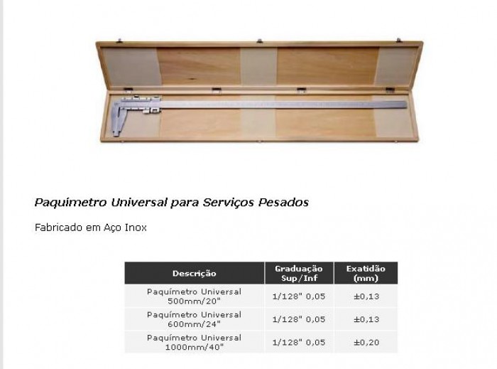 Paquímetro Universal para Serv. Pesados