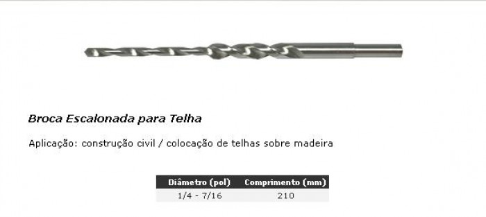 Broca Escanolada para Telha