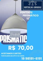 Para sua casa - Pendente Prismatico Branco/transparente  - Pendente Prismatico Branco/transparente 