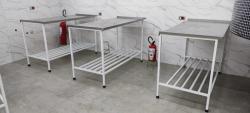 Alimentação - Mesa aço carbono com tampo inox  - Mesa aço carbono com tampo inox 