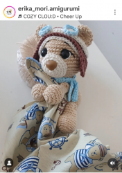 Manta de Apego para Bebê Urso Crochê Amigurumi