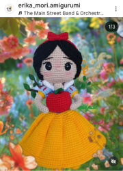 Branca de Neve Crochê Amigurumi 