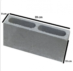 Bloco de Cimento Vedação 9x39x19cm 