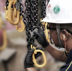 inspeção em linga de corrente de elevação 