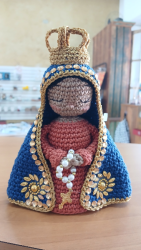 Nossa Senhora Santa Amigurumi Crochê 