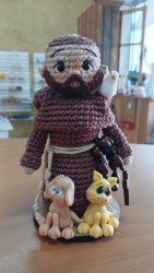 São Francisco Santo Amigurumi Crochê 