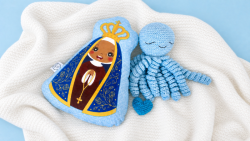 Kit polvo + almofada Amigurumi de crochê 