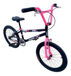 Bicicleta Aro 20 Pro-X Série 1 BMX Preta e Rosa