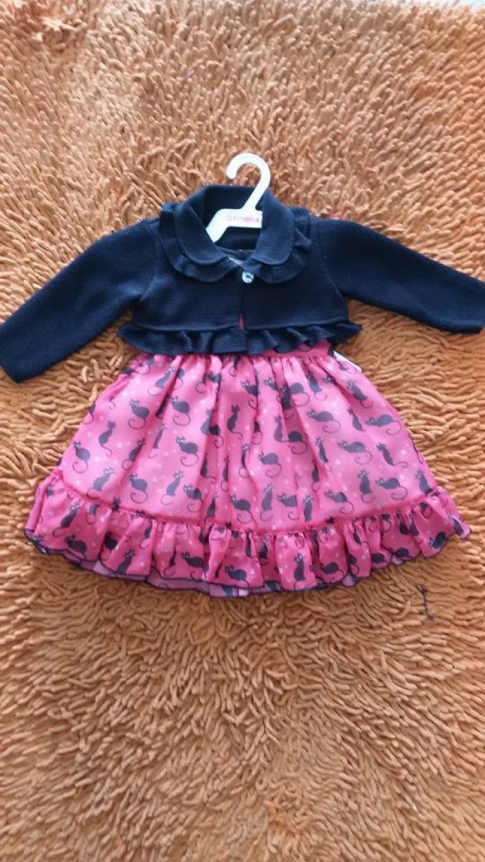 Vestido Infantil Com Bolero de lã