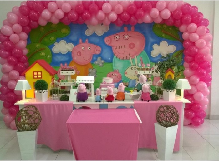 Decoração da Pepa para festa Infantil