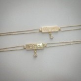 Pulseiras folheadas com ponto de Zirconia