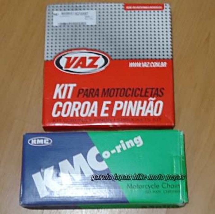 Trasmissão Vaz com correia KMC para moto kit colocado