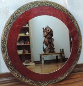 Espelho de Parede Redondo Mosaico Indiano