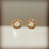 Brinco Nick em Cristal swarovski -dourado brilhante Bijuteria Fina