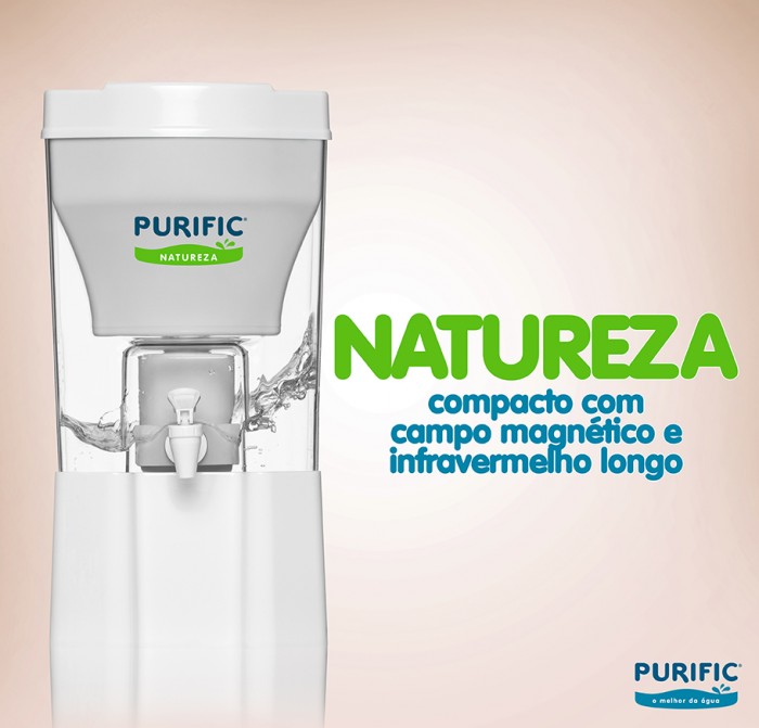 PURIFICADOR DE ÁGUA PURIFIC MOD NATUREZA - 6 LITROS - VÁRIAS CORES - REFIL VIDA - ÁGUA PURA E ALCALI