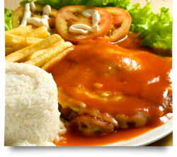 Alimentação - Parmegiana Carne - Peixe - Parmegiana Carne - Peixe
