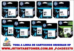 CARTUCHO HP ORIGINAIS  662,664,122,60,22,21 PIRACICABA