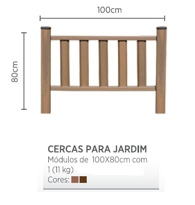cercas para jardim em madeira plástica Piracicaba