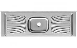 Para sua casa - Pia Inox 1.50 mt Monobloco - Pia Inox 1.50 mt Monobloco
