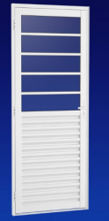 Para sua casa - PORTA DE ABRIR MISTA LAMINADA DE ALUMÍNIO 0,85 X 2,15 ALT. - PORTA DE ABRIR MISTA LAMINADA DE ALUMÍNIO 0,85 X 2,15 ALT.