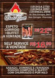 Alimentação - Mini Rodízio de Carnes Espeto Corrido Self Service à vontade R$ 21,99 - Mini Rodízio de Carnes Espeto Corrido Self Service à vontade R$ 21,99