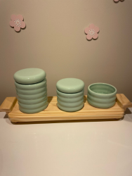 Kit's higiene com potes Porcelana Resina MDF 