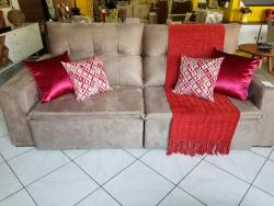 Sofá retrátil e reclinável, sofá com chaise, sofá com 2,5m, sofá com pillow top