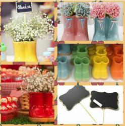 Para sua casa - Decoração de mesa botinha - Decoração de mesa botinha